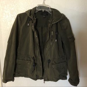 Olive Green Military Jacket with several pockets
